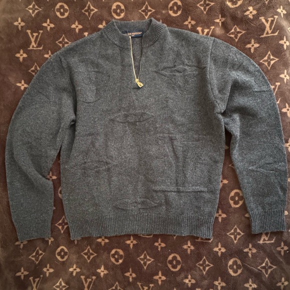Louis Vuitton monogram jacquard wool half zip - Picture 2 of 13